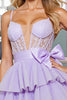Load image into Gallery viewer, Lilac Corset Tulle A Line Short Homecoming Dress with Appliques