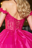 Load image into Gallery viewer, Fuchsia Corset A Line Tulle Short Homecoming Dress with Lace