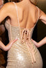 Load image into Gallery viewer, Sparkly Corset Golden Bodycon Sequin Short Homecoming Dress