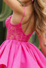 Load image into Gallery viewer, Corset Fuchsia Tulle A Line Short Homecoming Dress with Appliques