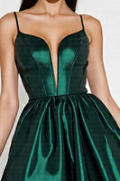 Load image into Gallery viewer, Dark Green Satin Corset A Line Short Homecoming Dress