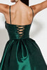 Load image into Gallery viewer, Dark Green Satin Corset A Line Short Homecoming Dress