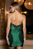 Load image into Gallery viewer, Sparkly Corset Peacock Green Satin Short Homecoming Dress