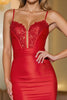 Load image into Gallery viewer, Red Satin Bodycon Corset Short Homecoming Dress with Appliques
