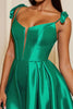 Load image into Gallery viewer, Dark Green A Line Satin Corset Short Homecoming Dress