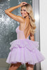 Load image into Gallery viewer, Lilac Corset A Line Tulle Short Homecoming Dress with Appliques