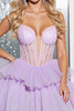 Load image into Gallery viewer, Lilac Corset A Line Tulle Short Homecoming Dress with Appliques