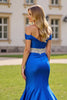 Load image into Gallery viewer, Sparkly Royal Blue Mermaid Long Satin Prom Dress with Beading