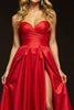 Load image into Gallery viewer, Red Sweetheart A Line Long Satin Prom Dress with Slit