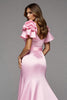 Load image into Gallery viewer, Pink Satin Ruffled Mermaid Long Prom Dress with Slit