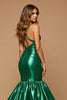 Load image into Gallery viewer, Dark Green Satin Mermaid Long Prom Dress with Ruffles