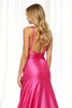 Load image into Gallery viewer, Fuchsia Satin A Line Long Prom Dress with Slit