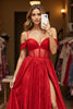 Load image into Gallery viewer, Red A Line Corset Long Lace Prom Dress
