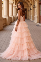 Load image into Gallery viewer, Blush Ball Gown Tulle Long Prom Dress with Ruffles