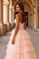Load image into Gallery viewer, Blush Ball Gown Tulle Long Prom Dress with Ruffles