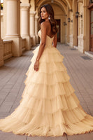 Load image into Gallery viewer, Blush Ball Gown Tulle Long Prom Dress with Ruffles