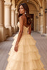 Load image into Gallery viewer, Blush Ball Gown Tulle Long Prom Dress with Ruffles