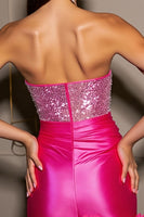 Load image into Gallery viewer, Sparkly Fuchsia Bodycon Beaded Short Corset Homecoming Dress