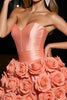 Load image into Gallery viewer, Orange Satin A Line Short Homecoming Dress with 3D Flowers