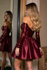 Load image into Gallery viewer, Sparkly Burgundy Sequins A Line Short Homecoming Dress
