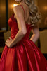 Load image into Gallery viewer, Red A Line Corset Spaghetti Straps Short Satin Homecoming Dress