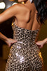 Load image into Gallery viewer, Brown Leopard Print Tight Short Bodycon Homecoming Dress