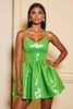 Load image into Gallery viewer, Sparkly Green Corset A Line Short Sequins Homecoming Dress