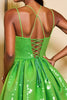 Load image into Gallery viewer, Sparkly Green Corset A Line Short Sequins Homecoming Dress