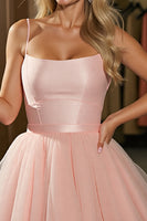 Load image into Gallery viewer, Blush A Line Tulle Ruched Short Homecoming Dress with Bow