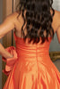 Load image into Gallery viewer, Orange A Line Short Satin Homecoming Dress with 3D Flowers
