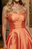 Load image into Gallery viewer, Orange Satin A Line Strapless Short Homecoming Dress