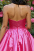 Load image into Gallery viewer, Sparkly Corset Fuchsia Satin A Line Short Homecoming Dress with Beading