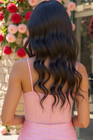 Load image into Gallery viewer, Sparkly Pink Corset Satin Short Homecoming Dress with Keyhole