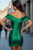 Load image into Gallery viewer, Dark Green Bodycon Satin Short Homecoming Dress with Keyhole