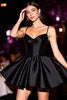 Load image into Gallery viewer, Black Satin Corset A Line Short Homecoming Dress