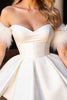 Load image into Gallery viewer, White Corset Satin Short Homecoming Dress with Feathers
