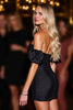 Load image into Gallery viewer, Black Bodycon Corset Off the Shoulder Short Homecoming Dress