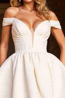 Load image into Gallery viewer, White Corset A Line Deep V-Neck Short Homecoming Dress