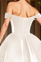 Load image into Gallery viewer, White Corset A Line Deep V-Neck Short Homecoming Dress