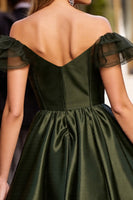 Load image into Gallery viewer, Army Green Satin Corset Short Homecoming Dress with Ruffles