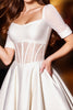 Load image into Gallery viewer, Sparkly White Corset A Line Short Homecoming Dress with Sleeves