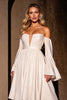 Load image into Gallery viewer, Ivory Off the Shoulder A Line Midi Homecoming Dress with Sleeves