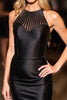 Load image into Gallery viewer, Sparkly Black Halter Corset Tight Short Homecoming Dress