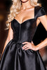Load image into Gallery viewer, Black Corset Satin Short Homecoming Dress with Cap Sleeves