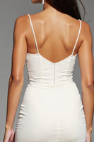 Load image into Gallery viewer, Ivory Corset Bodycon Satin Short Homecoming Dress