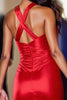 Load image into Gallery viewer, Red Tight Halter Satin Short Homecoming Dress