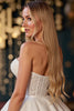 Load image into Gallery viewer, Ivory Satin A Line Short Corset Homecoming Dress with Appliques