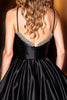 Load image into Gallery viewer, Sparkly Black Satin A Line Short Corset Homecoming Dress with Beading