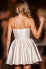 Load image into Gallery viewer, Ivory Satin Corset Strapless A Line Short Homecoming Dress