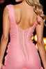 Load image into Gallery viewer, Pink Tight Ruched Short Homecoming Dress with 3D Flowers